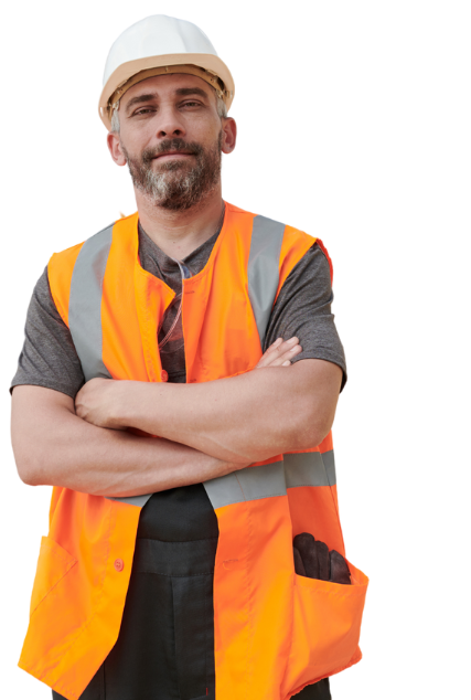 Drainage Contractor with Arms Crossed